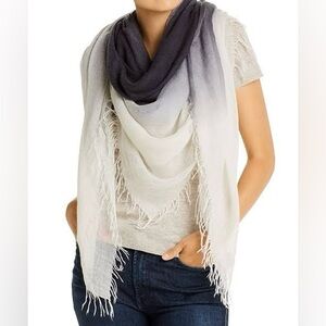 Chan Luu Black and Cream Dip-Dye Scarf
